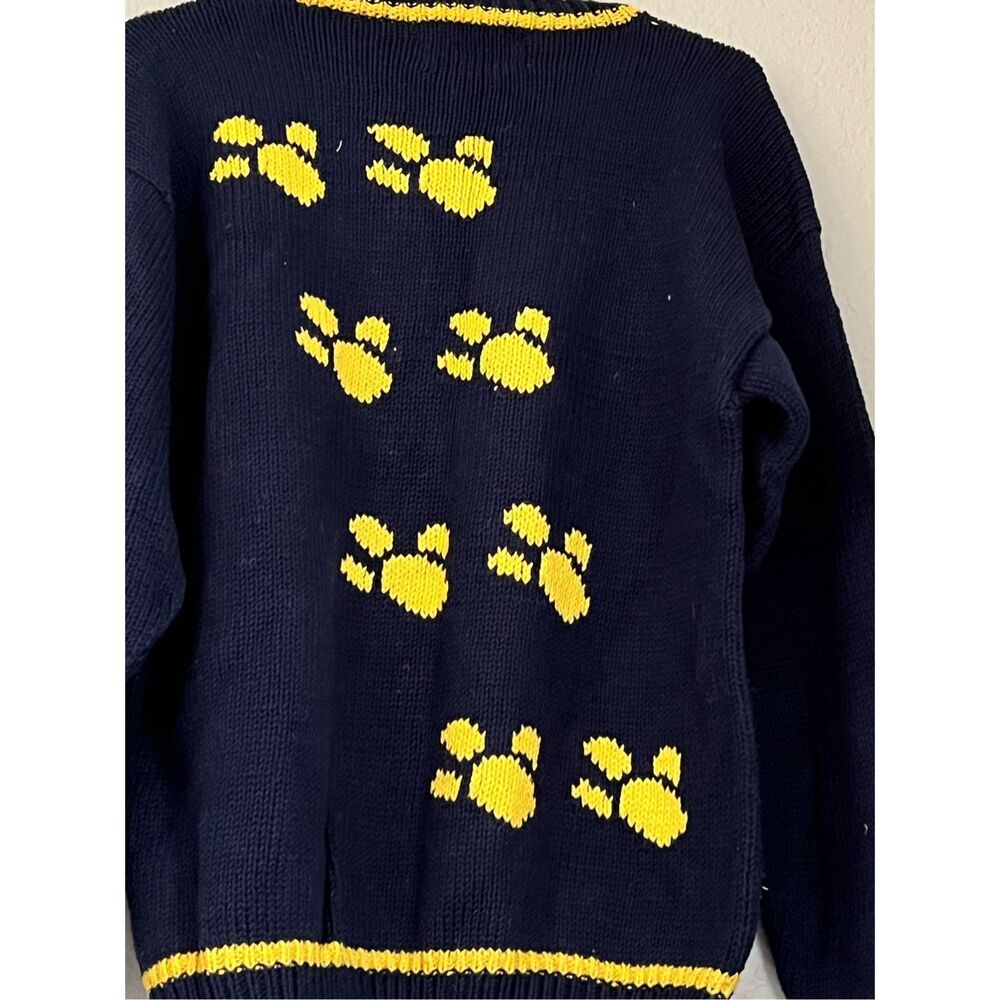 Cotton Salsa Knit Sweater Button Up Cats Knit L Women's kitty kitten chunky knit - Picture 4 of 5